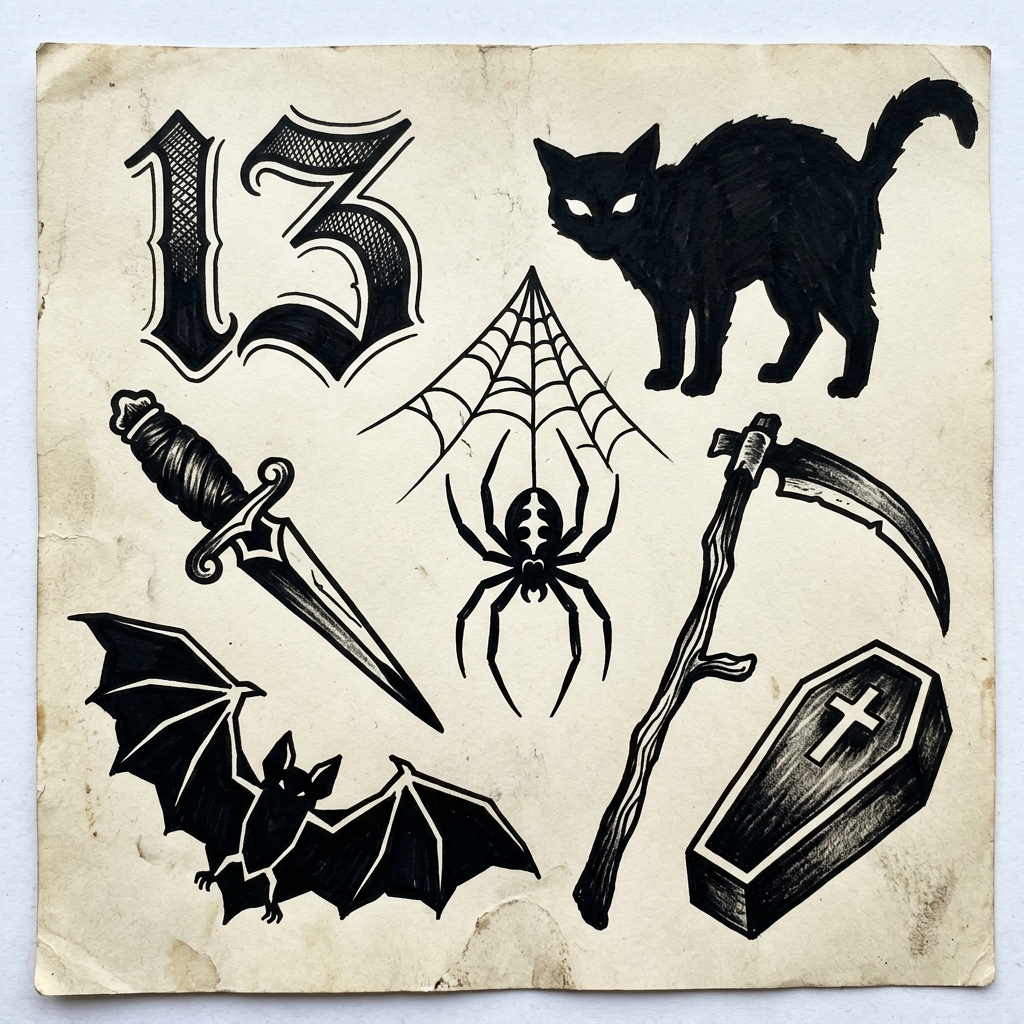 Blackwork Curses flash sheet
